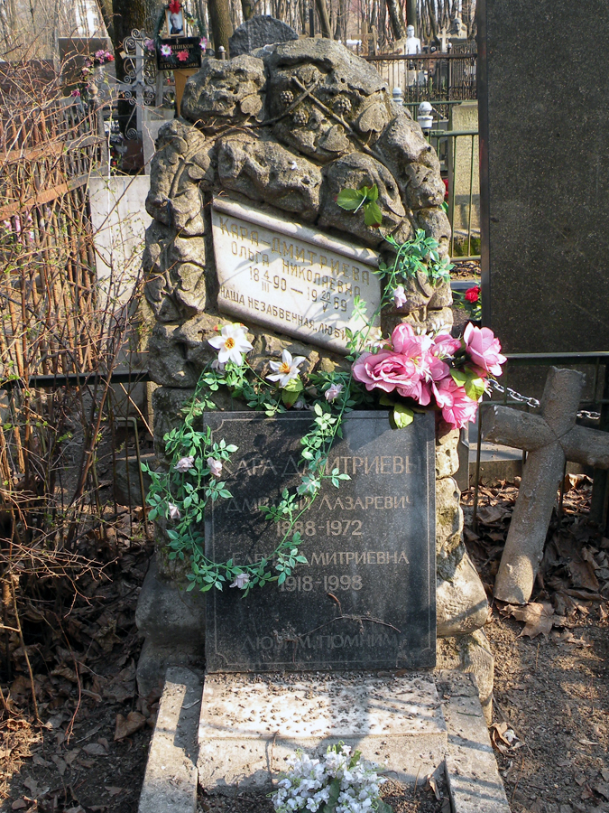 Могила Дмитрия Кара-Дмитриева на Введенском кладбище
