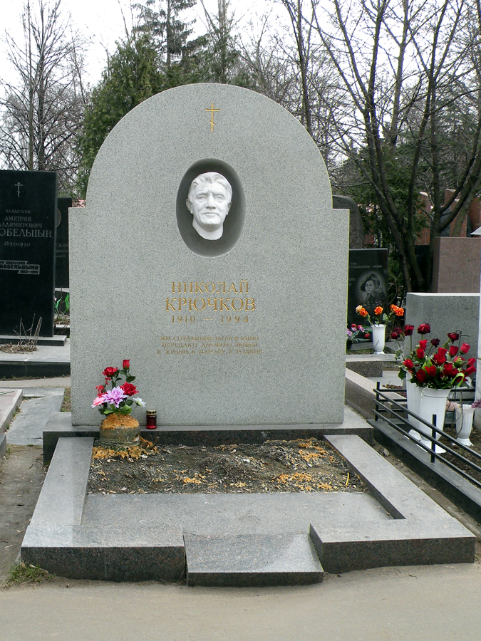 Могила Николая Крючкова на Новодевичьем кладбище