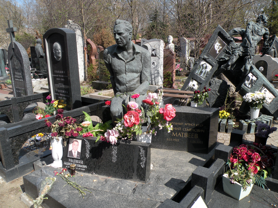 Могила Евгения Матвеева на Новодевичьем кладбище